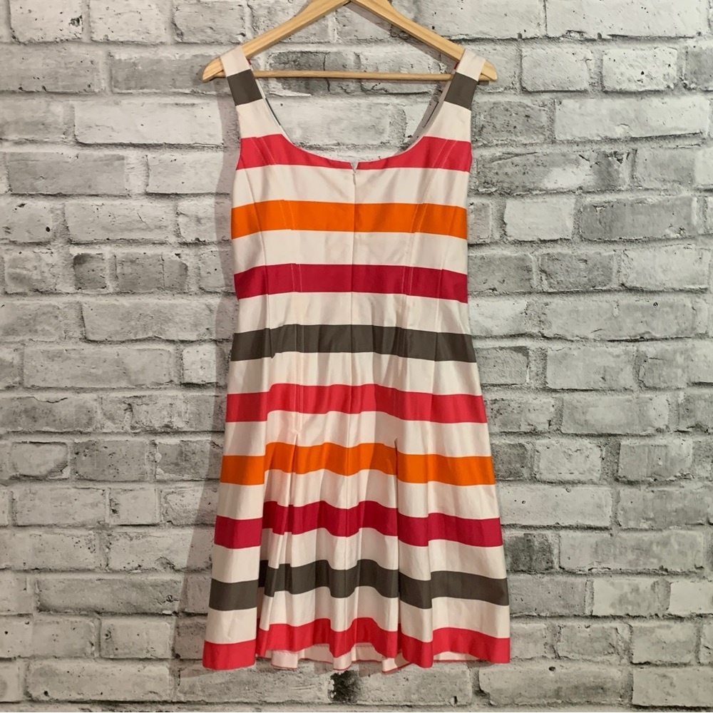 Nine West Fit and Flare Striped Sleeveless Dress 
Size 10 NWT